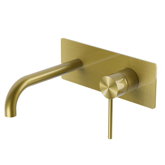 Badezimmer-Wandmontage, hei&szlig;es und kaltes geb&uuml;rstetes Gold, Waschbeckenarmaturen, Wasserhahn-Mischer