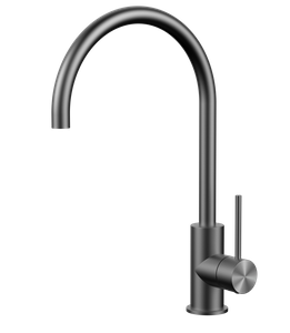 Grifos montados en cubierta de cuello de cisne de agua para fregadero de cocina mezclador de acero inoxidable SS304 de pistola cepillada al por mayor de f&aacute;brica