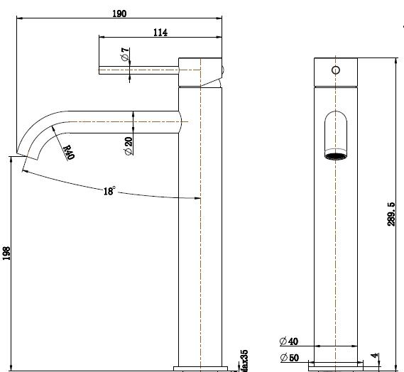 Grifos de lavabo altos de lavado de acero inoxidable CUPC de dise&ntilde;ador al por mayor, grifo monomando fr&iacute;o y caliente para fregadero de un orificio