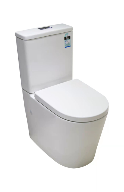 Wasserzeichen-Produktset Wasserklosett Gro&szlig;handel zweiteilige WC-Toilette randlose P-Siphon-Toilette f&uuml;r Badezimmer-Wandtoilette