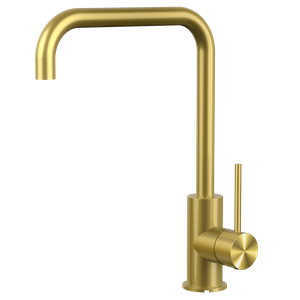 China Hot Sale Edelstahl-Wasserhahn K&uuml;che Einhand-PVD-K&uuml;chenarmaturen aus geb&uuml;rstetem Gold