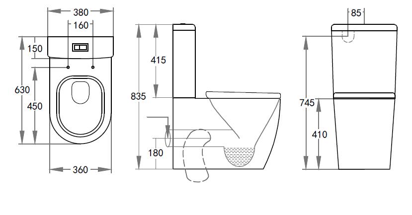 Factory Wc Sanit&auml;rartikel P Trap Kommode Wasserklosett Badezimmer Zweiteilige Tornado-Toilettensch&uuml;ssel aus Keramik