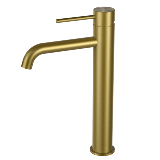 Grifo alto 304SS del oro cepillado PVD del grifo redondo del nuevo dise&ntilde;o para el cuarto de ba&ntilde;o